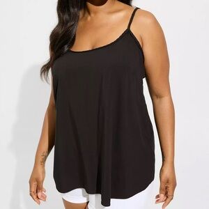 Torrid Black Challis Braided Sleeveless Tank